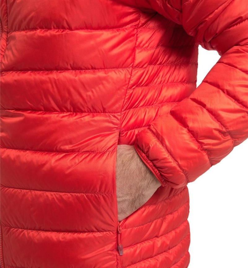 Men's Haglöfs Roc Down Hood Insulated Jackets Red Canada | AU55-727