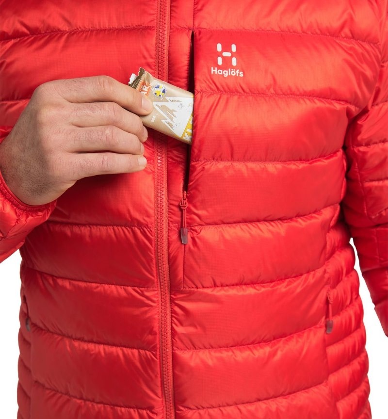 Men's Haglöfs Roc Down Hood Insulated Jackets Red Canada | AU55-727