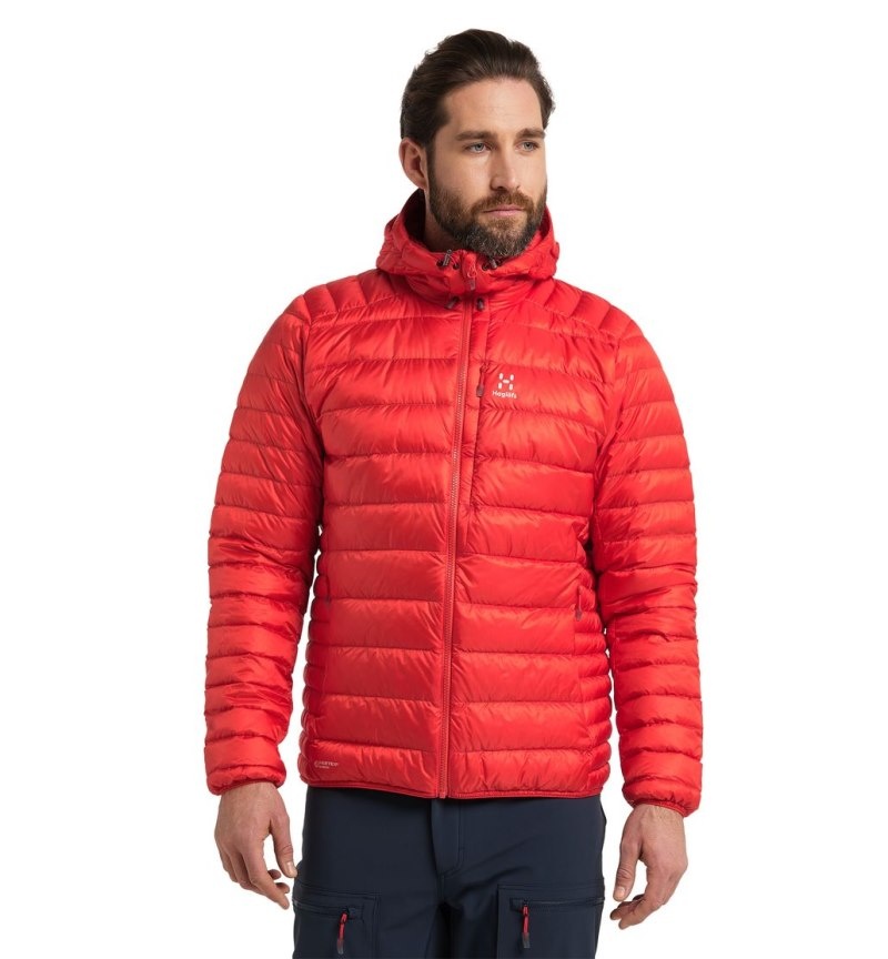 Men\'s Haglöfs Roc Down Hood Insulated Jackets Red Canada | AU55-727