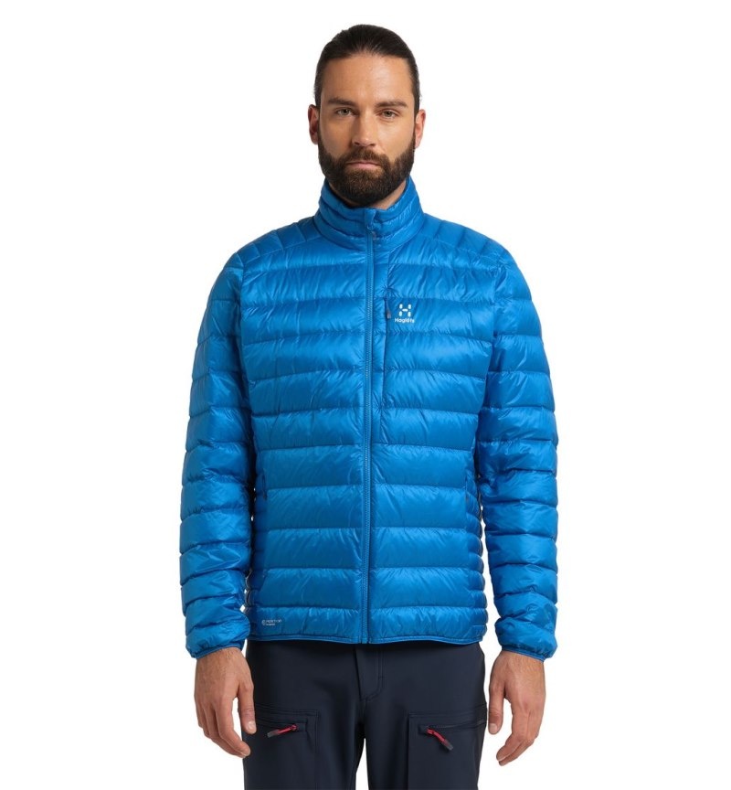 Men\'s Haglöfs Roc Down Jacket Insulated Jackets Blue Canada | OB40-519