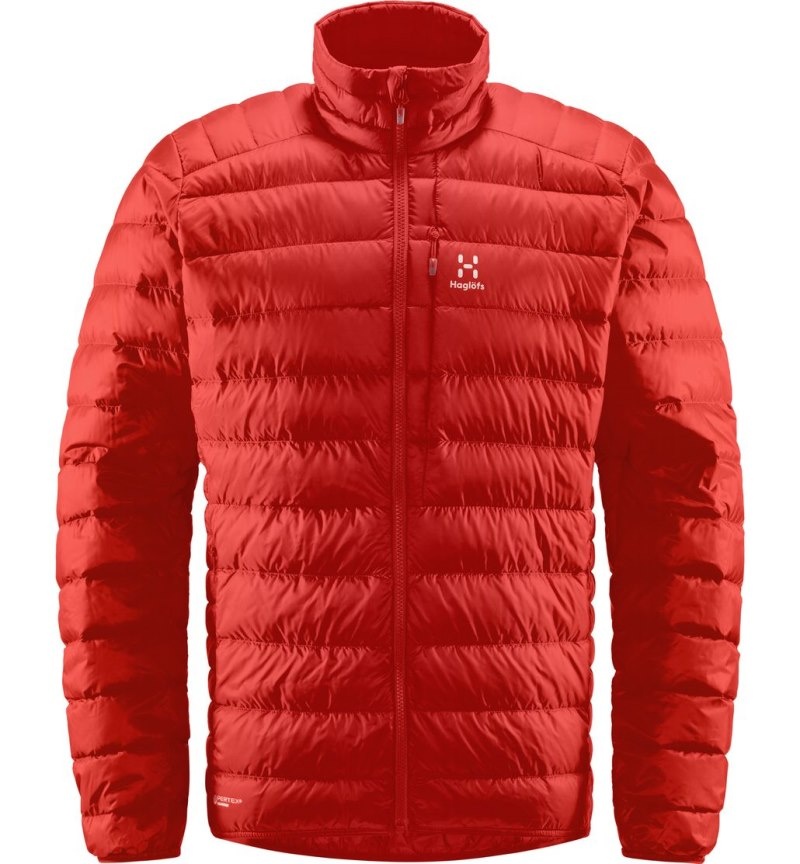 Men's Haglöfs Roc Down Jacket Insulated Jackets Red Canada | PF82-015