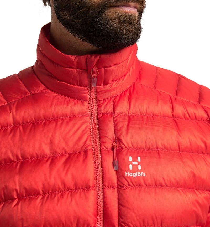 Men's Haglöfs Roc Down Jacket Insulated Jackets Red Canada | PF82-015