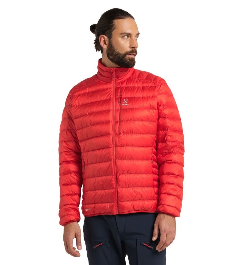 Men\'s Haglöfs Roc Down Jacket Insulated Jackets Red Canada | PF82-015