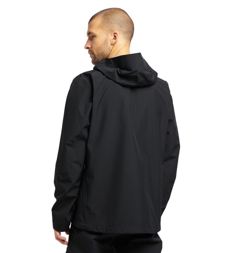 Men's Haglöfs Roc GTX Jacket Windbreaker Black Canada | VB98-888