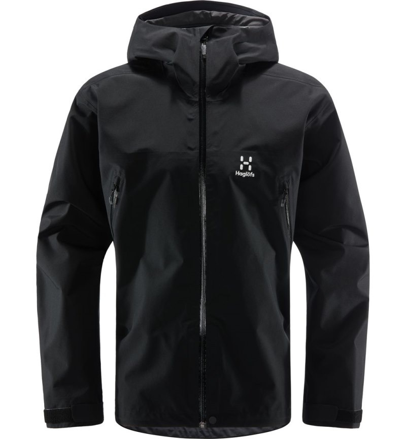 Men's Haglöfs Roc GTX Jacket Windbreaker Black Canada | VB98-888