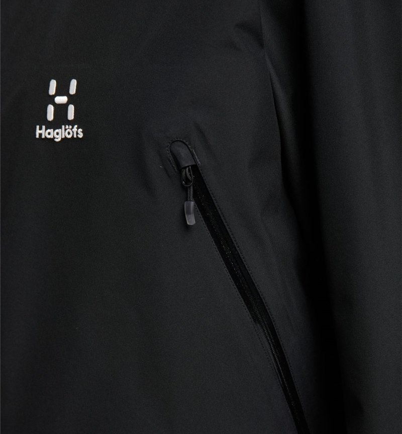 Men's Haglöfs Roc GTX Jacket Windbreaker Black Canada | VB98-888