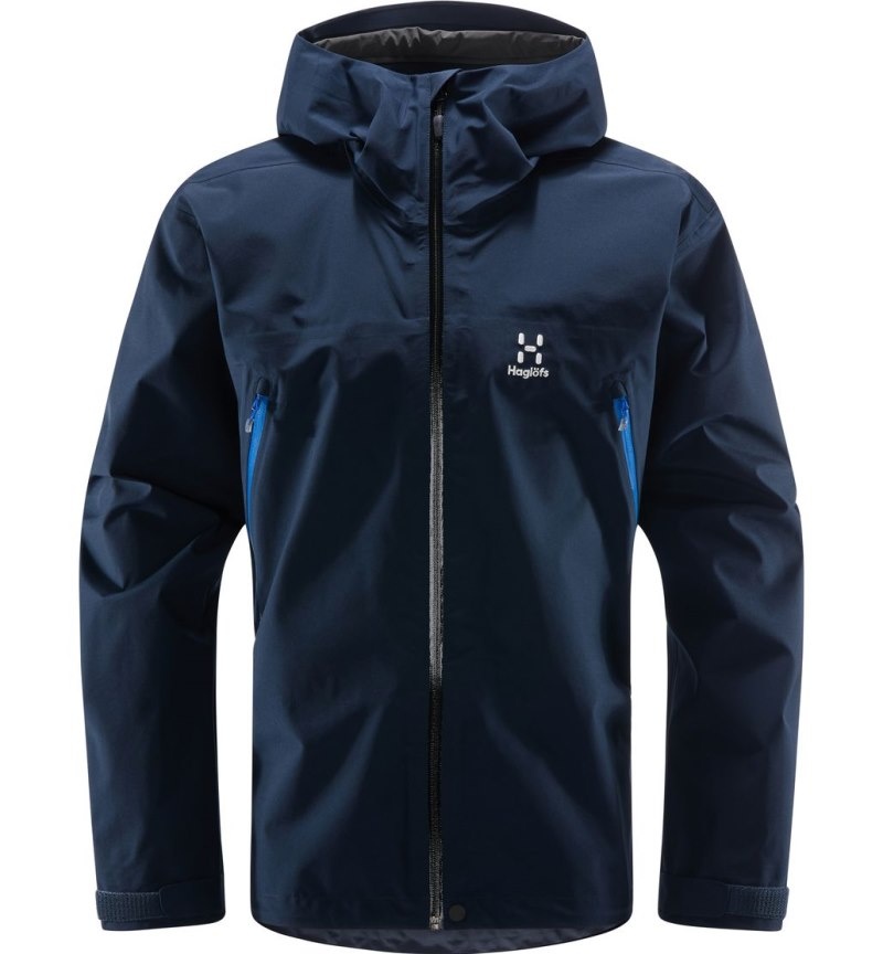 Men's Haglöfs Roc GTX Jacket Windbreaker Blue Canada | YJ18-134