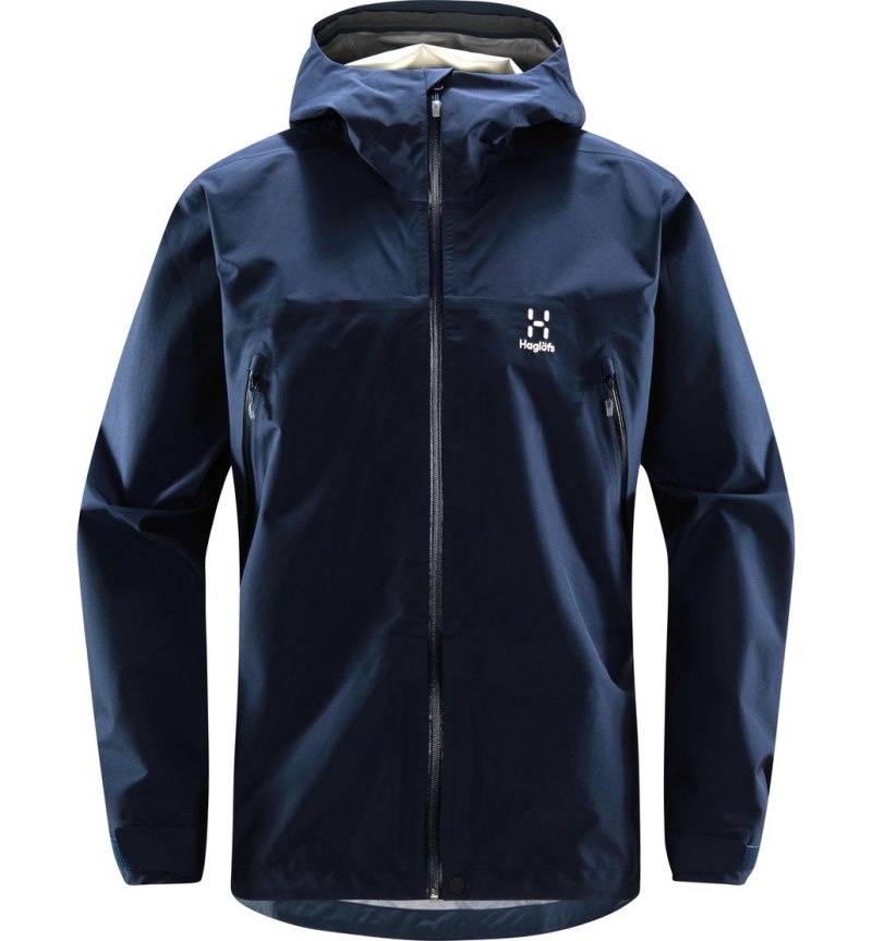 Men's Haglöfs Roc GTX Jacket Windbreaker Blue Canada | VO23-736