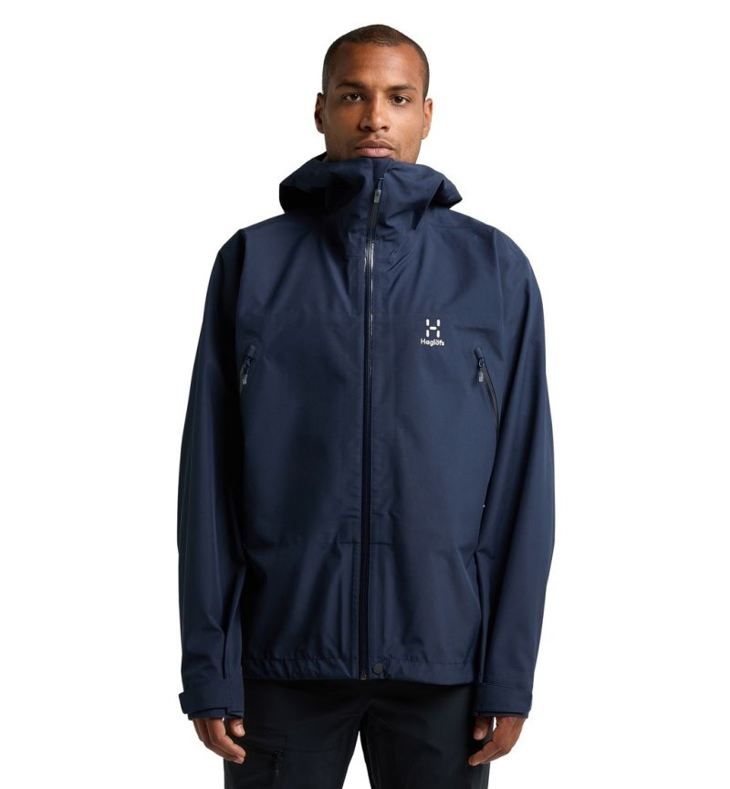 Men\'s Haglöfs Roc GTX Jacket Windbreaker Blue Canada | VO23-736