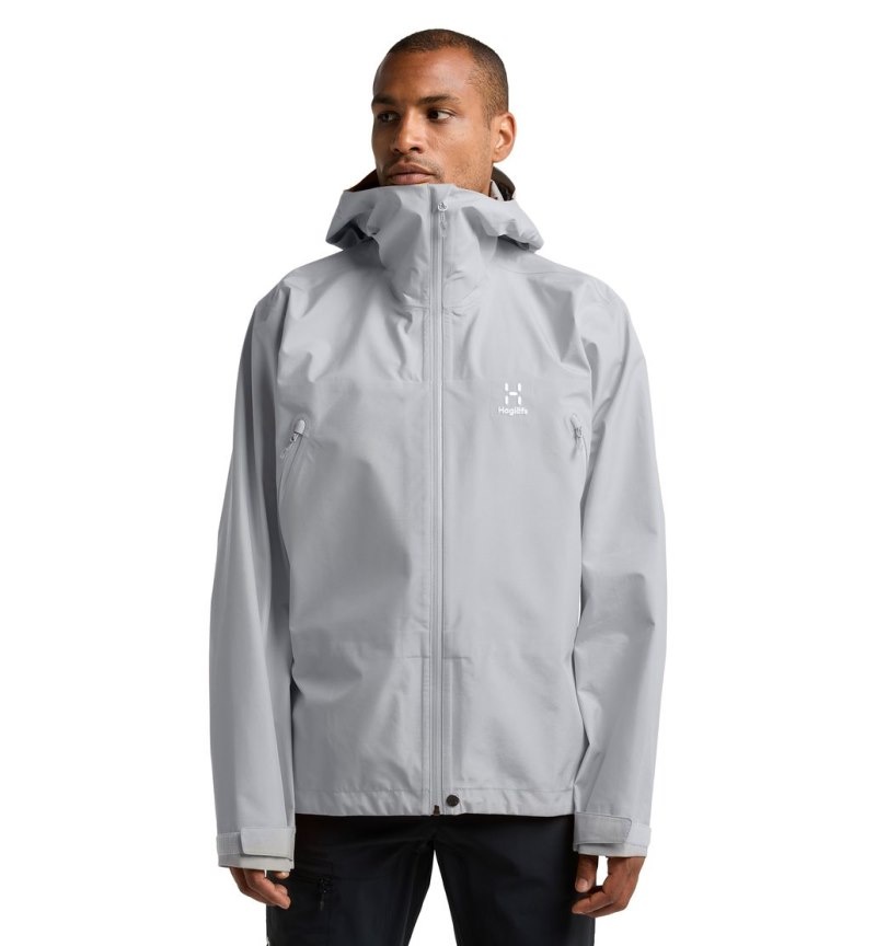 Men\'s Haglöfs Roc GTX Jacket Windbreaker Concrete Canada | GV77-051