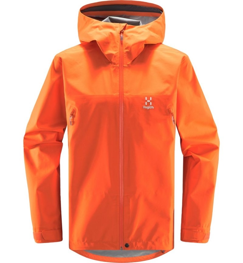 Men's Haglöfs Roc GTX Jacket Windbreaker Orange Canada | OZ51-450