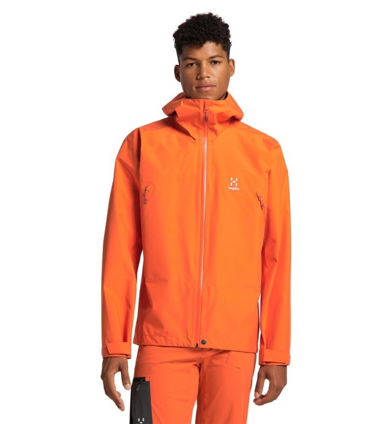 Men\'s Haglöfs Roc GTX Jacket Windbreaker Orange Canada | OZ51-450