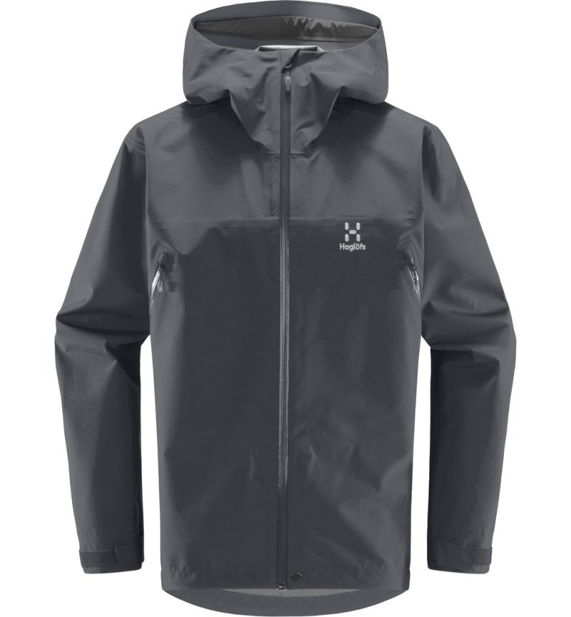 Men's Haglöfs Roc GTX Jacket Windbreaker Magnetite Canada | SO87-028