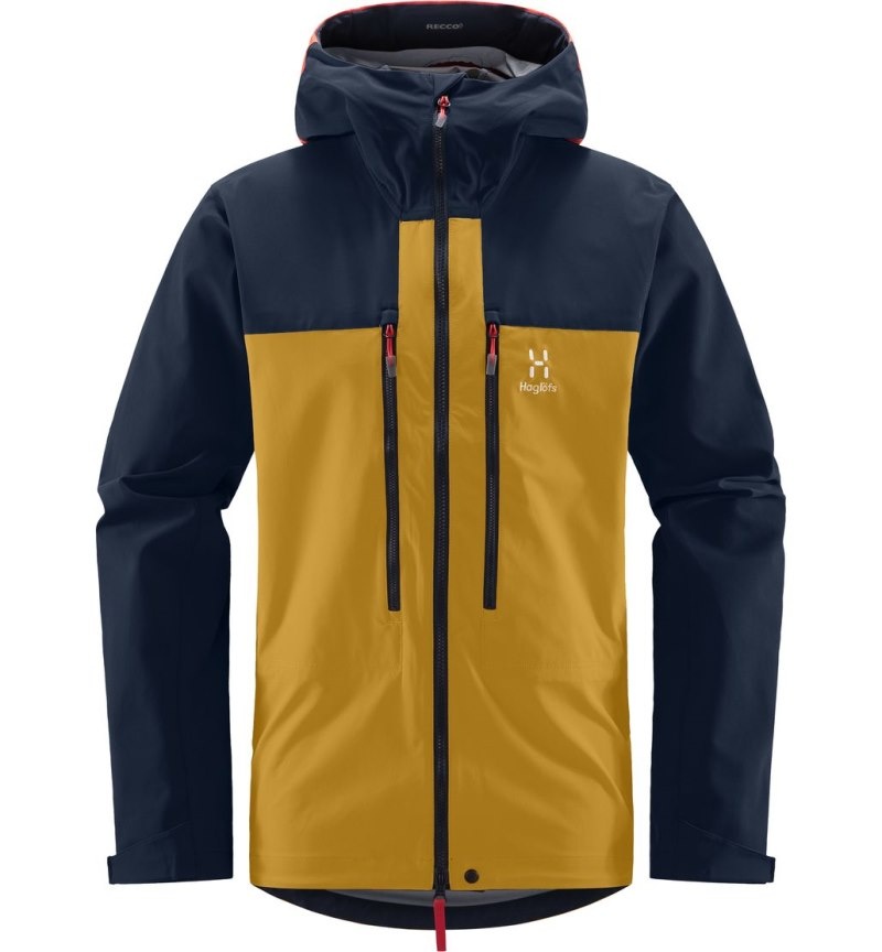 Men's Haglöfs Roc Sight Softshell Jacket Windbreaker Autumn Leaves / Blue Canada | XV81-060