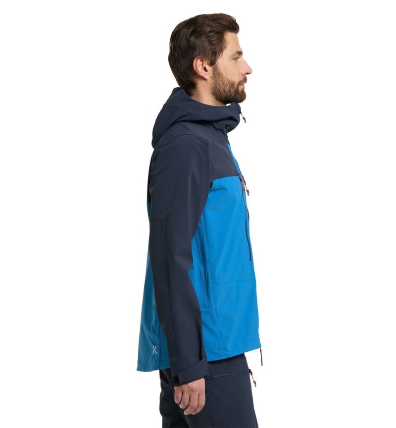 Men's Haglöfs Roc Sight Softshell Jacket Windbreaker Blue / Blue Canada | OX81-813