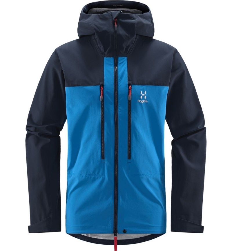 Men's Haglöfs Roc Sight Softshell Jacket Windbreaker Blue / Blue Canada | OX81-813