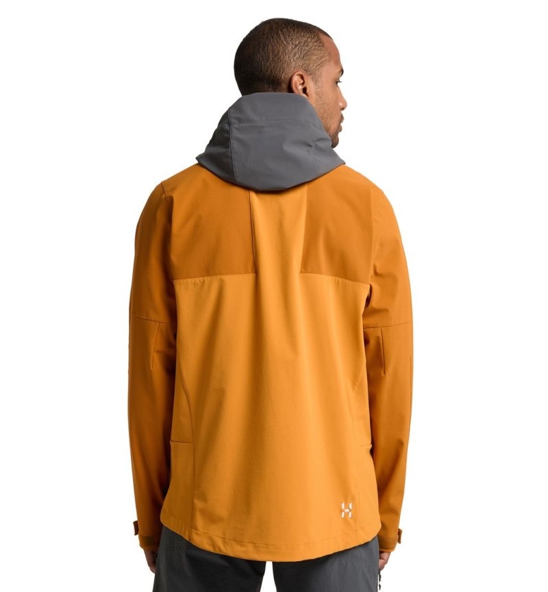 Men's Haglöfs Roc Sight Softshell Jacket Windbreaker Yellow / Golden Brown Canada | CN95-740