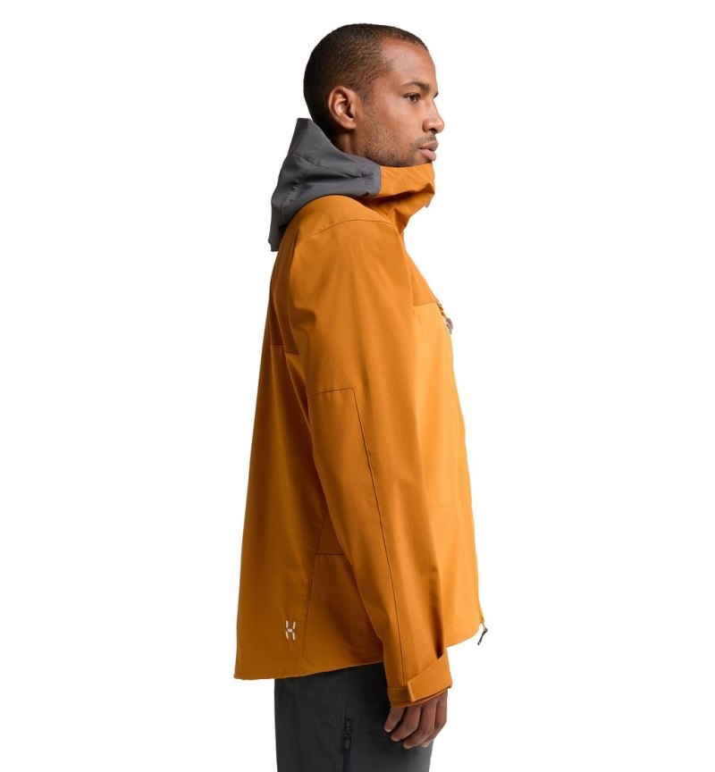 Men's Haglöfs Roc Sight Softshell Jacket Windbreaker Yellow / Golden Brown Canada | CN95-740