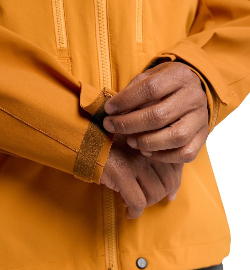 Men's Haglöfs Roc Sight Softshell Jacket Windbreaker Yellow / Golden Brown Canada | CN95-740