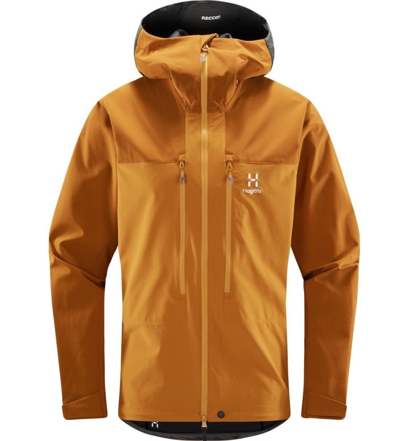 Men's Haglöfs Roc Sight Softshell Jacket Windbreaker Yellow / Golden Brown Canada | CN95-740