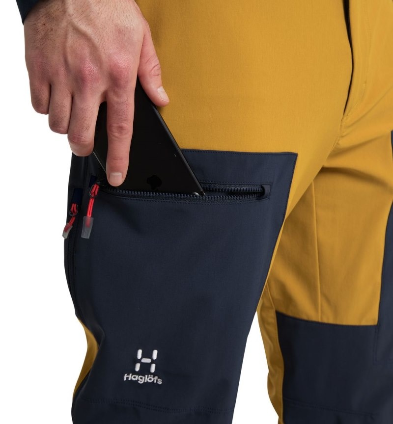 Men's Haglöfs Roc Sight Softshell Pant Softshell Trousers Autumn Leaves / Blue Canada | CG47-545