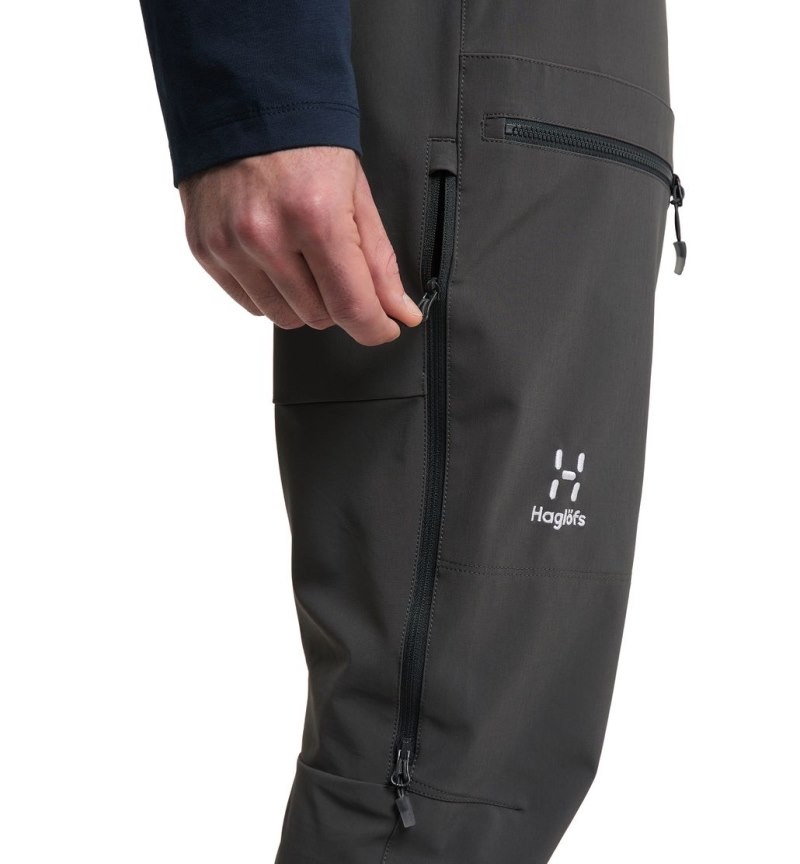 Men's Haglöfs Roc Sight Softshell Pant Softshell Trousers Magnetite Canada | JZ88-829