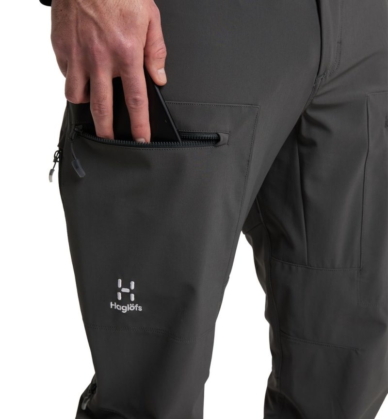 Men's Haglöfs Roc Sight Softshell Pant Softshell Trousers Magnetite Canada | JZ88-829