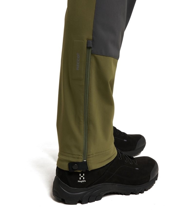 Men's Haglöfs Roc Sight Softshell Pant Softshell Trousers Olive Green / Magnetite Canada | OF91-314