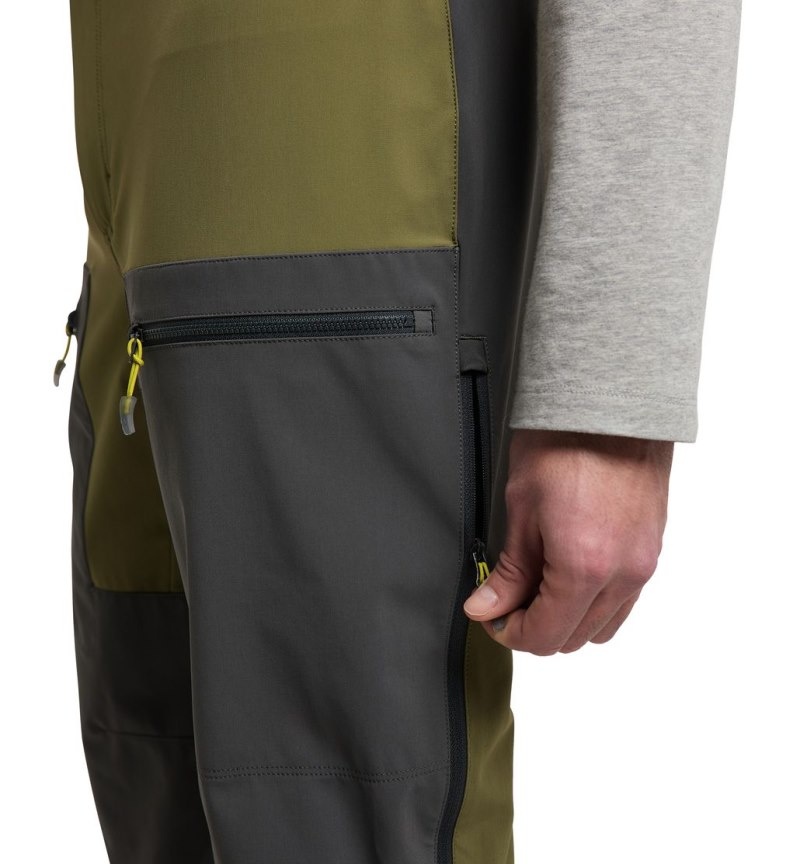 Men's Haglöfs Roc Sight Softshell Pant Softshell Trousers Olive Green / Magnetite Canada | OF91-314