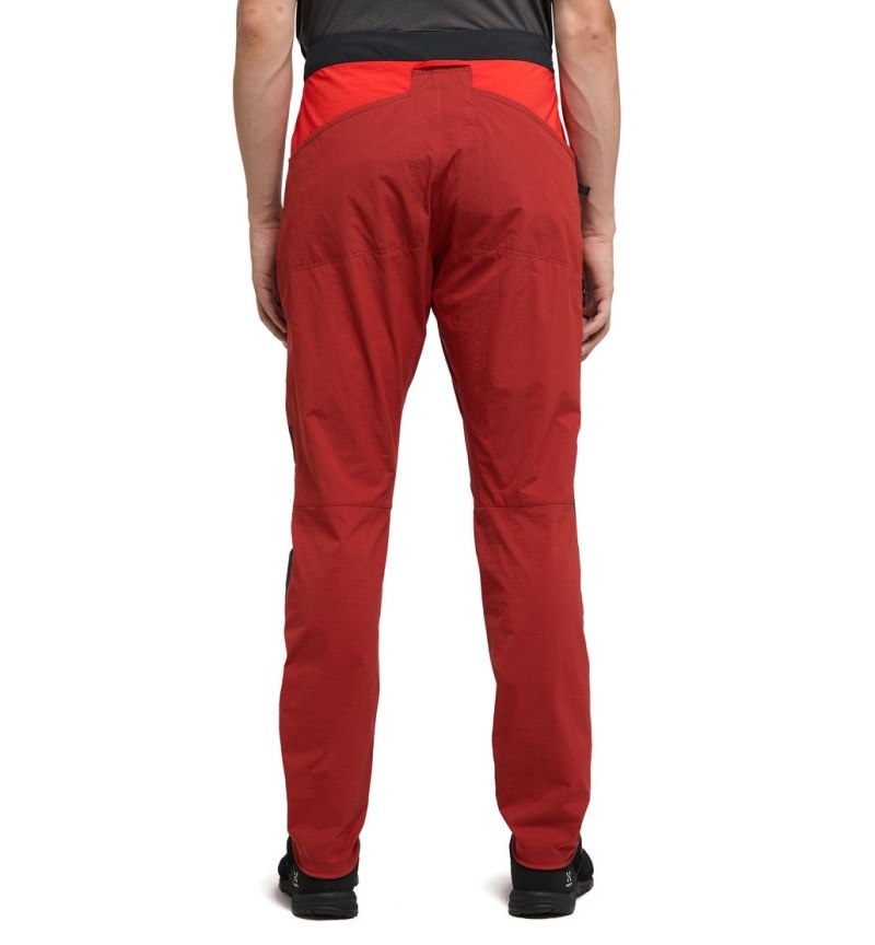 Men's Haglöfs Roc Spitz Pant Waterproof Trousers Corrosion / Red Canada | UH32-998