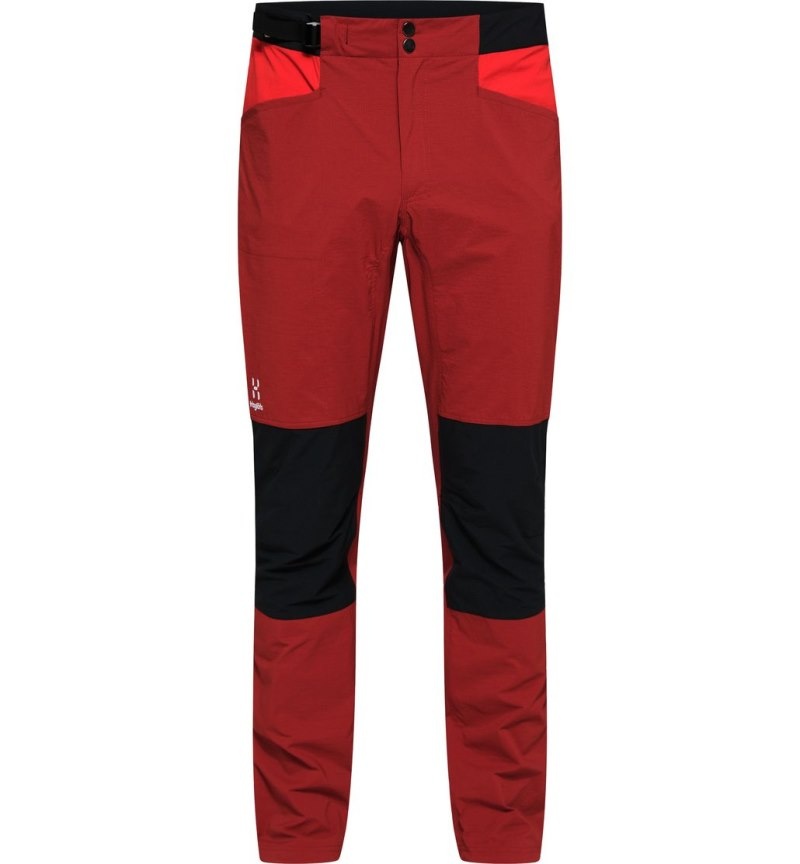 Men's Haglöfs Roc Spitz Pant Waterproof Trousers Corrosion / Red Canada | UH32-998