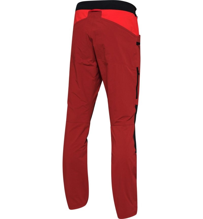 Men's Haglöfs Roc Spitz Pant Waterproof Trousers Corrosion / Red Canada | UH32-998