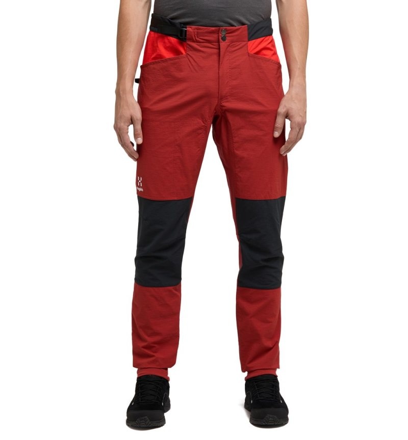 Men\'s Haglöfs Roc Spitz Pant Waterproof Trousers Corrosion / Red Canada | UH32-998