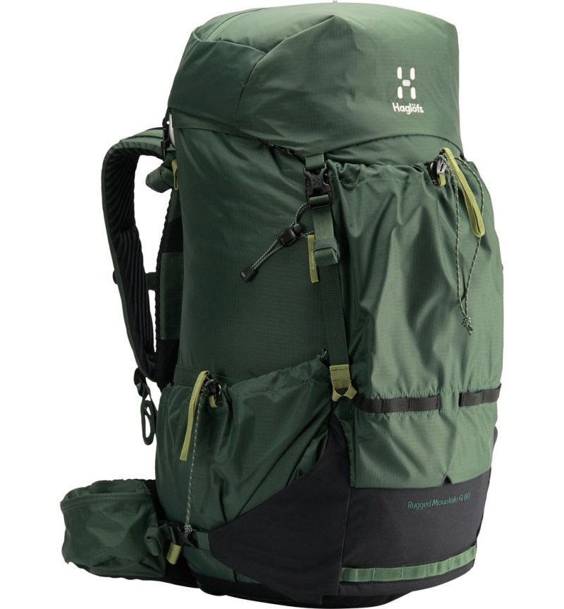 Men's Haglöfs Rugged Mountain Q 60 Backpacks Green / Black Canada | PT77-260