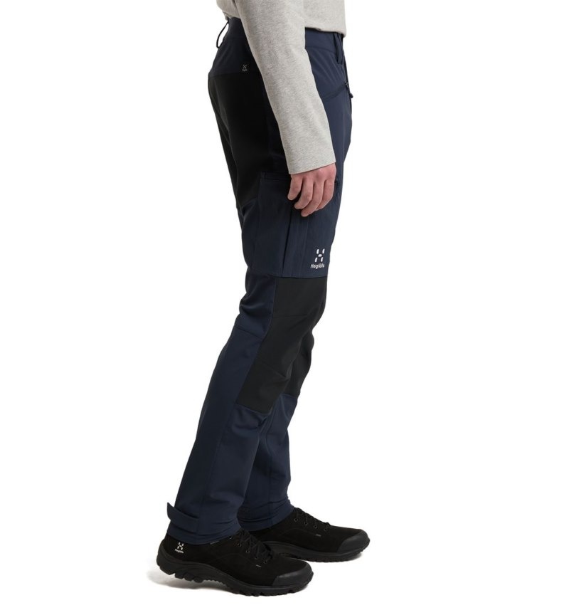 Men's Haglöfs Rugged Slim Pant Hiking Trousers Blue / Black Canada | TG74-123