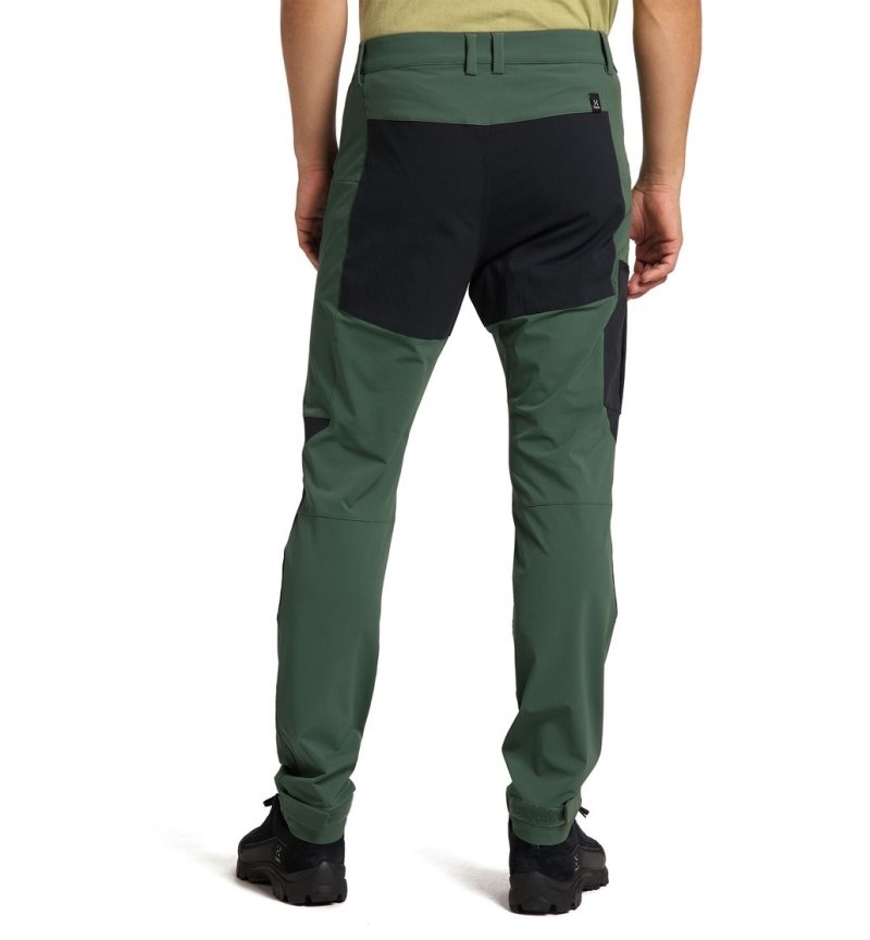 Men's Haglöfs Rugged Slim Pant Hiking Trousers Green / Black Canada | DQ66-617