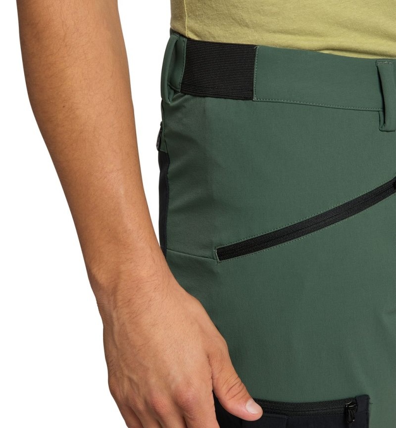 Men's Haglöfs Rugged Slim Pant Hiking Trousers Green / Black Canada | DQ66-617