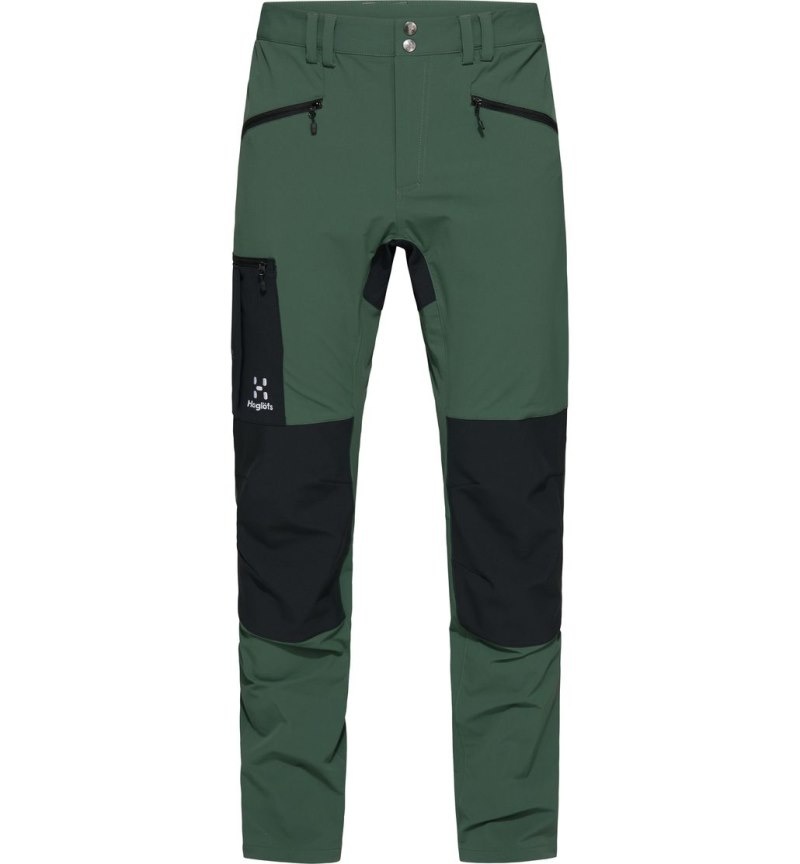 Men's Haglöfs Rugged Slim Pant Hiking Trousers Green / Black Canada | DQ66-617