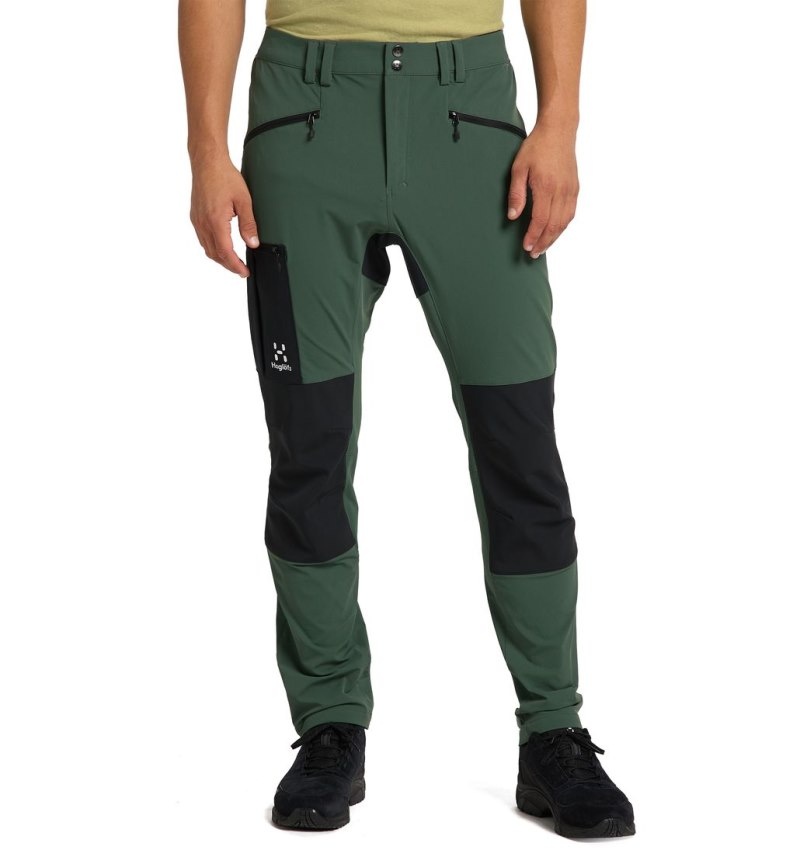 Men\'s Haglöfs Rugged Slim Pant Hiking Trousers Green / Black Canada | DQ66-617