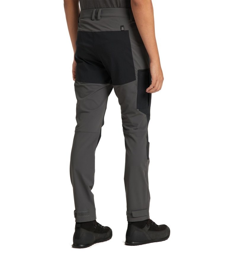 Men's Haglöfs Rugged Slim Pant Hiking Trousers Magnetite / Black Canada | QX37-534