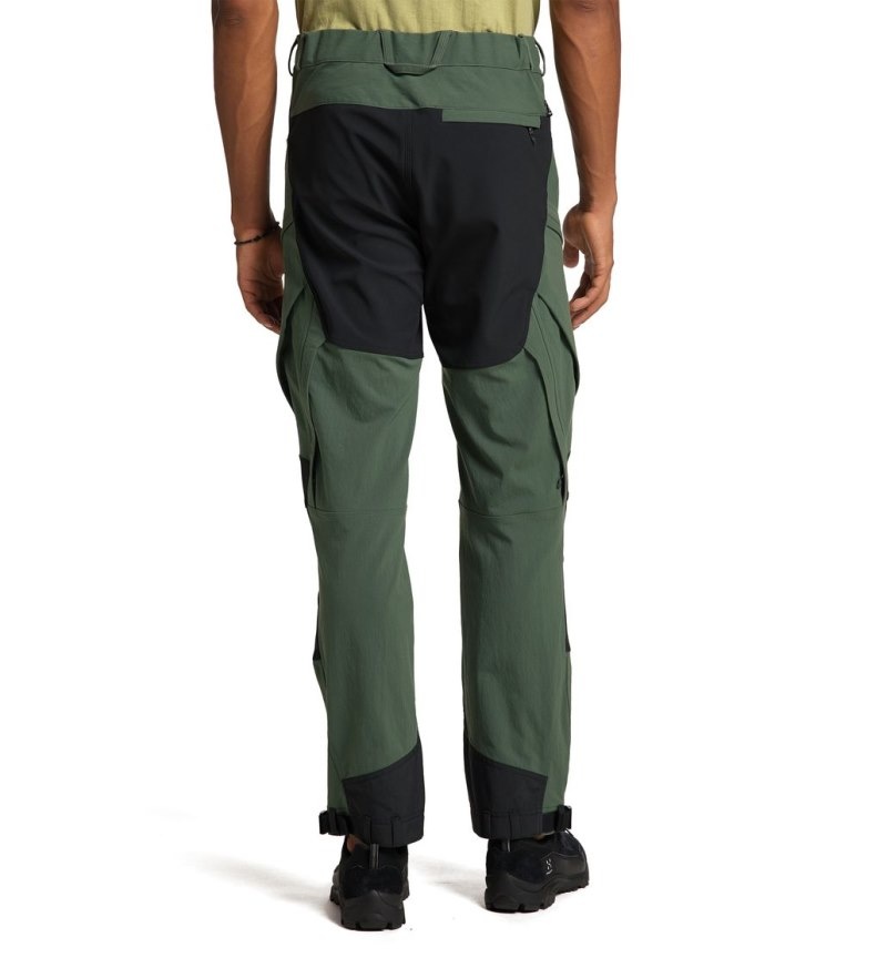 Men's Haglöfs Rugged Standard Pant Hiking Trousers Green / Black Canada | PA63-162