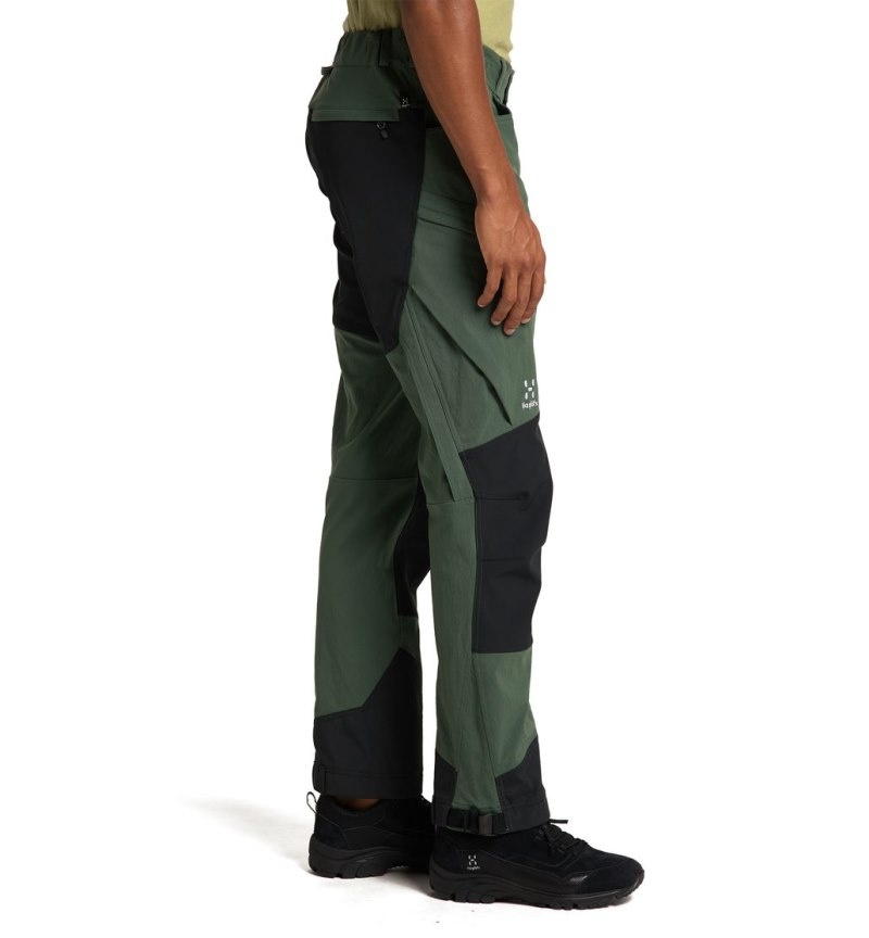 Men's Haglöfs Rugged Standard Pant Hiking Trousers Green / Black Canada | PA63-162