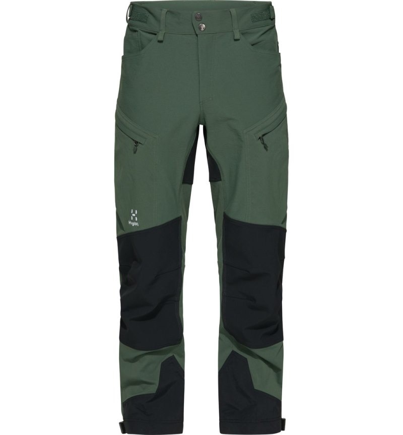 Men's Haglöfs Rugged Standard Pant Hiking Trousers Green / Black Canada | PA63-162