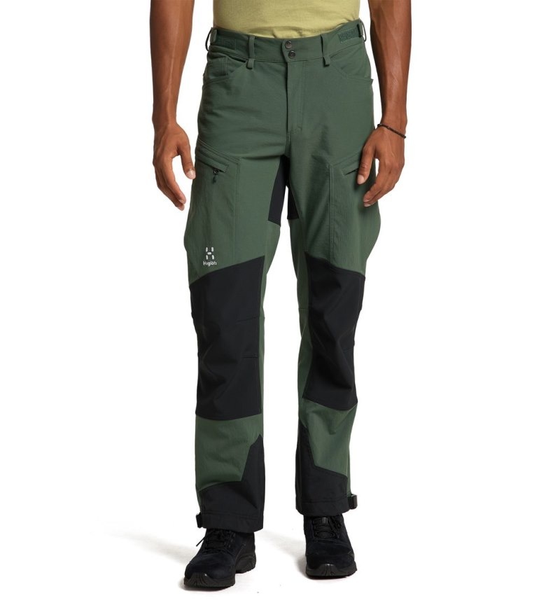 Men\'s Haglöfs Rugged Standard Pant Hiking Trousers Green / Black Canada | PA63-162