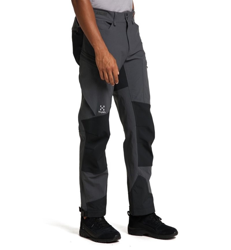 Men's Haglöfs Rugged Standard Pant Hiking Trousers Magnetite / Black Canada | ID21-964