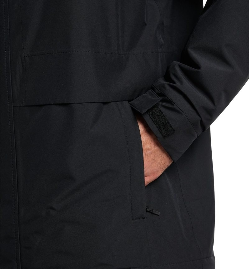 Men's Haglöfs Salix Proof Mimic Parka Insulated Jackets Black Canada | JX28-966