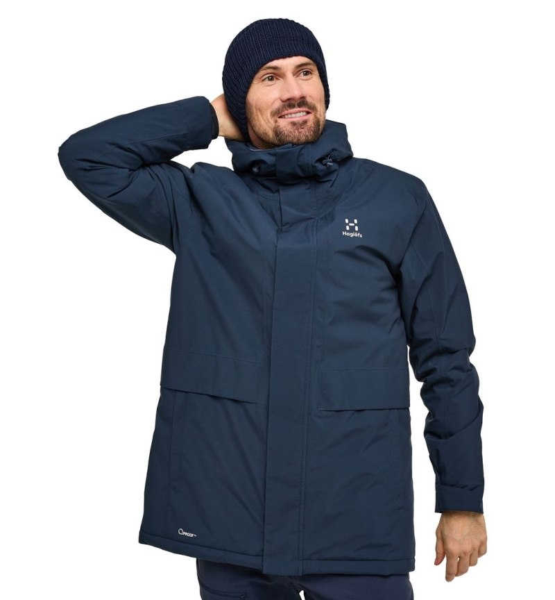 Men's Haglöfs Salix Proof Mimic Parka Insulated Jackets Blue Canada | KK56-106