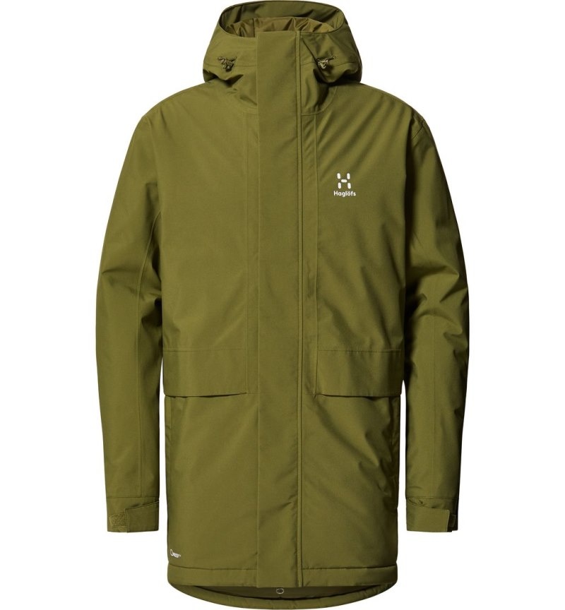 Men's Haglöfs Salix Proof Mimic Parka Insulated Jackets Olive Green Canada | RM57-275