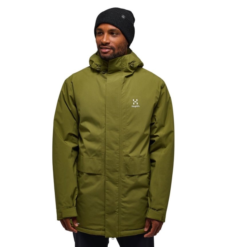 Men\'s Haglöfs Salix Proof Mimic Parka Insulated Jackets Olive Green Canada | RM57-275