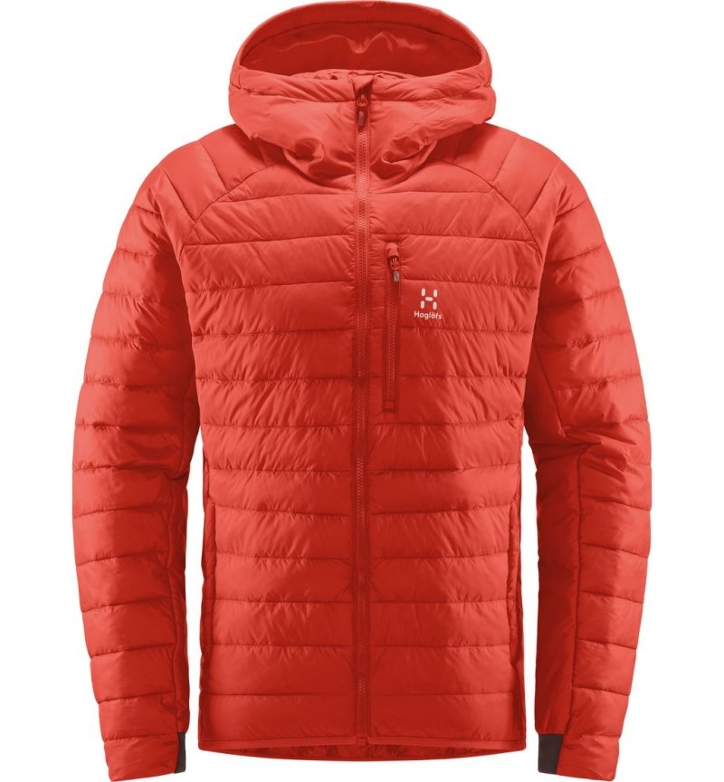 Men's Haglöfs Spire Mimic Hood Insulated Jackets Habanero Canada | QF46-200